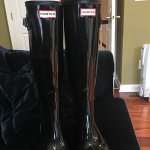 Hunter black wedge Rainboot . Sz 40/9